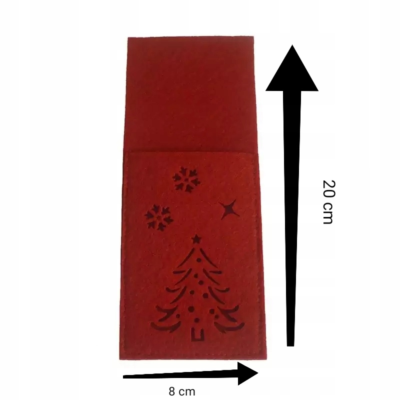 Świąteczny Pokrowiec na Sztućce Etui Ozdoba Stołu Wigilijnego 12szt Stroik