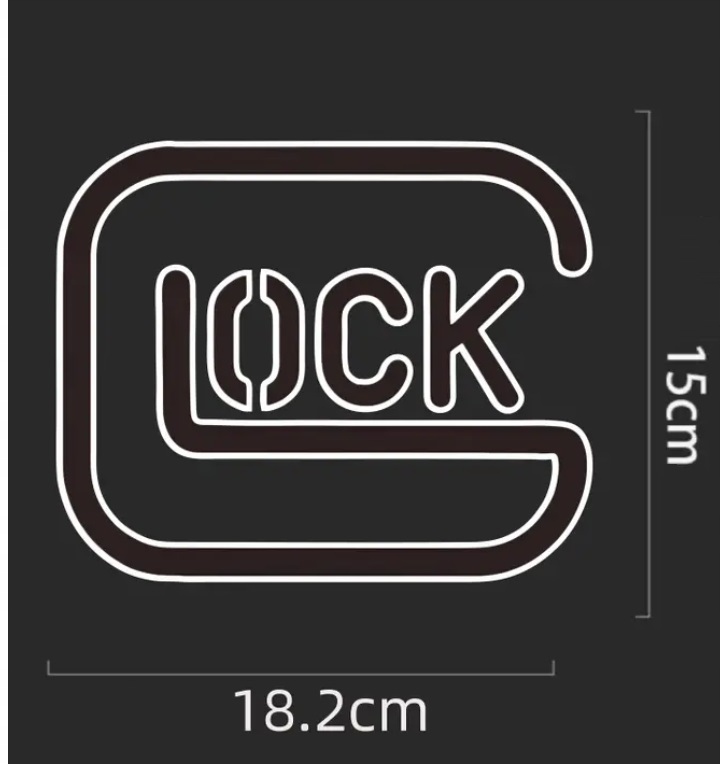 Naklejka Czarna GLOCK na Samochód Auto Motor do Tuning Ozdoba Strzelectwo