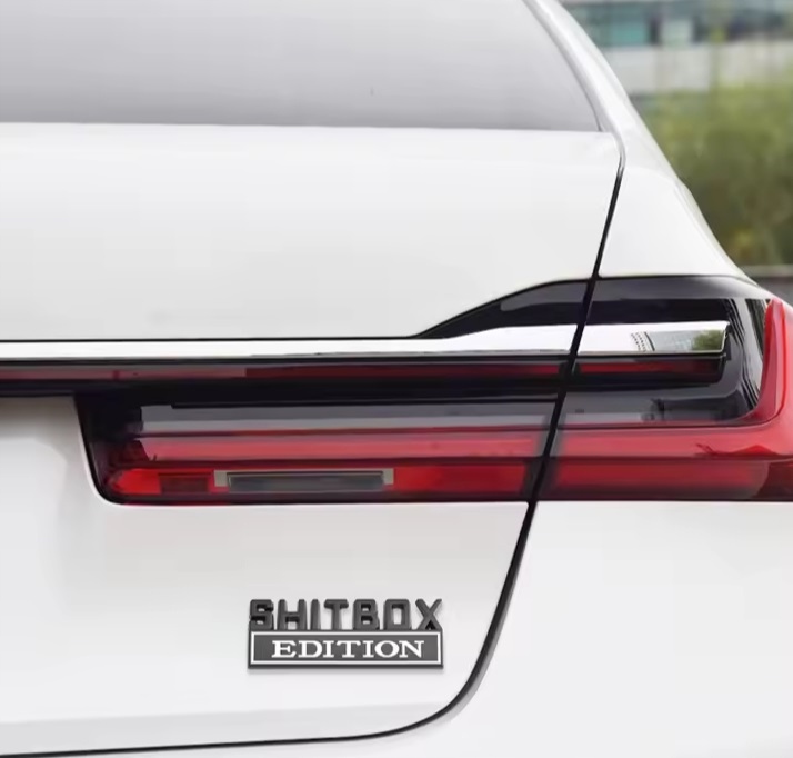 Naklejka Stylowa Wlepka na Samochód Emblemat SHITBOX EDITION Gruzek Tuning