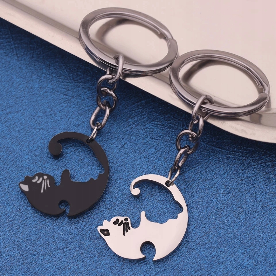 Brelok Yin Yang 2 Koty Miłość Partnerstwo Oddanie 1 Para dla Zakochanych 2x