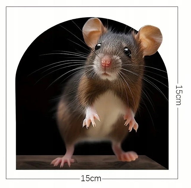 Naklejka realistyczna 3D Naścienna Myszka w Ścianie Mysia Dziura The Mouse