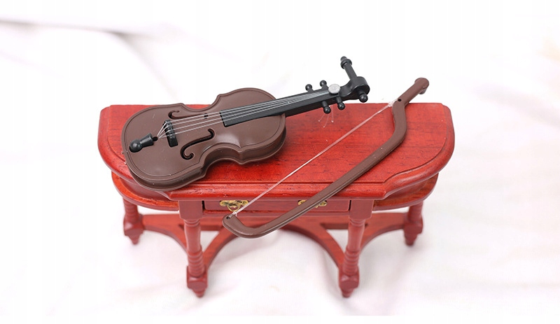 Mini Skrzypce dla Lalki miniaturowy instrument strunowy DOLLHAUSE Kukiełki