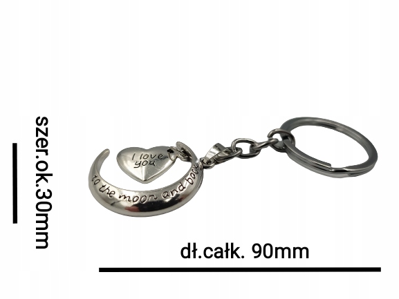 1 2023 Breloczek Moon Serce Miłość Live Zakochani Kupidyn