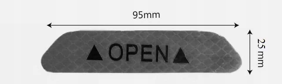 4 szt kpl odblask bezpieczeństwo ostrzegawczy OPEN