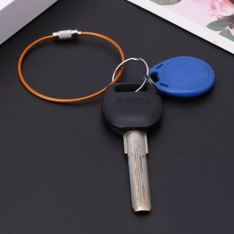 Brelok LINKA SKRĘTKA RUDA POMARAŃCZ PVC BAZA EDC Pętelka do Kluczy Kółeczko