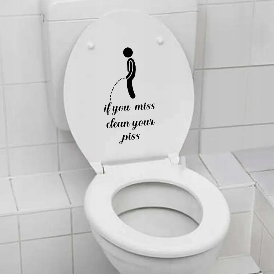 Naklejka na Tron Toaletę Kibel WC If You Miss Clean Your Piss Ostrzeżenie