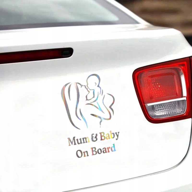Naklejka Mum & Baby on Board Ostrzeżenie Znak Informacja dla Kierowców Hit