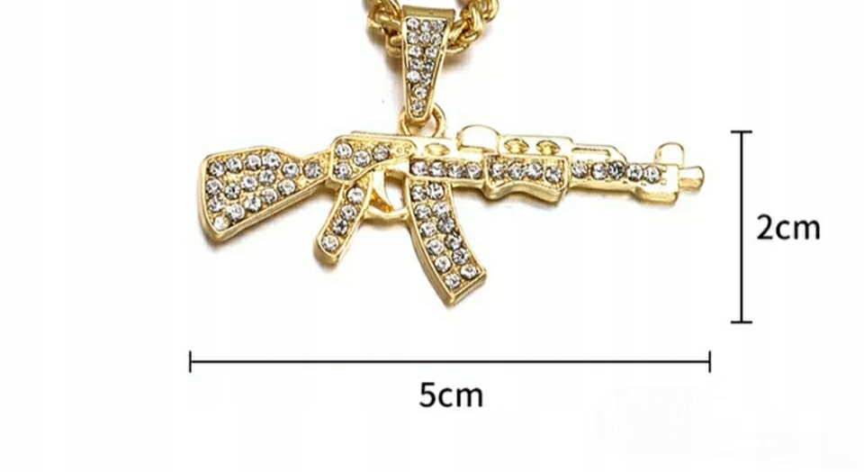 Naszyjnik AK 47 Karabin Kałasznikow Kałach Awtomat Kalashnikov Automat Broń