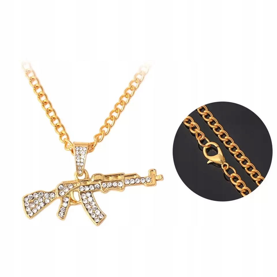 Naszyjnik AK 47 Karabin Kałasznikow Kałach Awtomat Kalashnikov Automat Broń