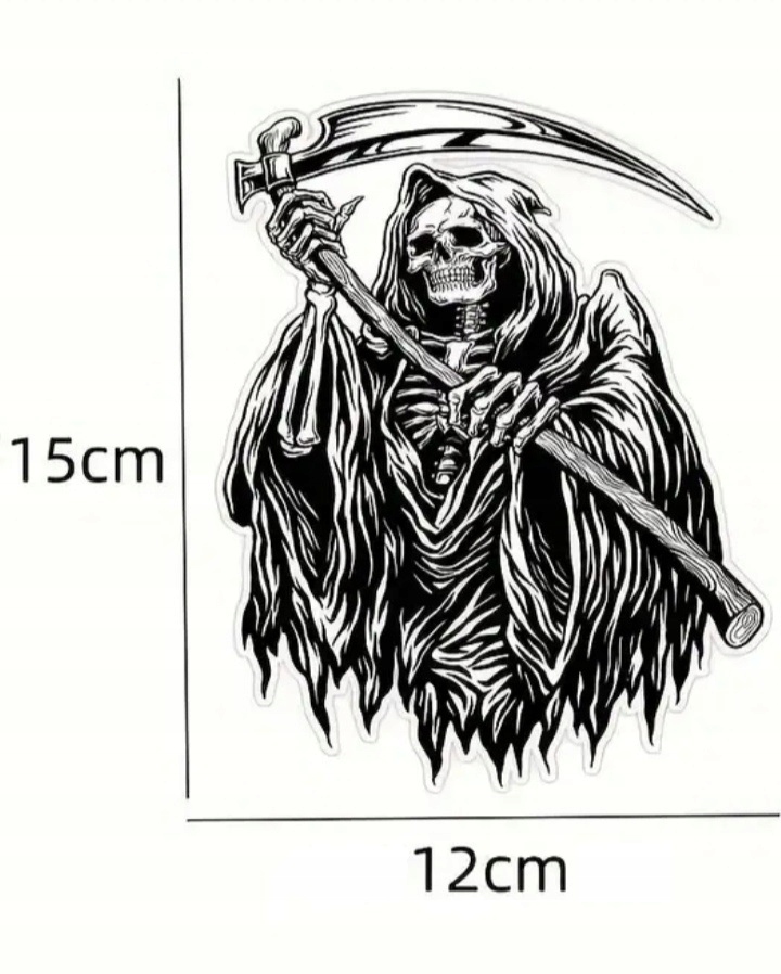 Naklejka Wlepa Reaper Czacha Symbol Kostucha Śmierć Żniwiarz Game Over End