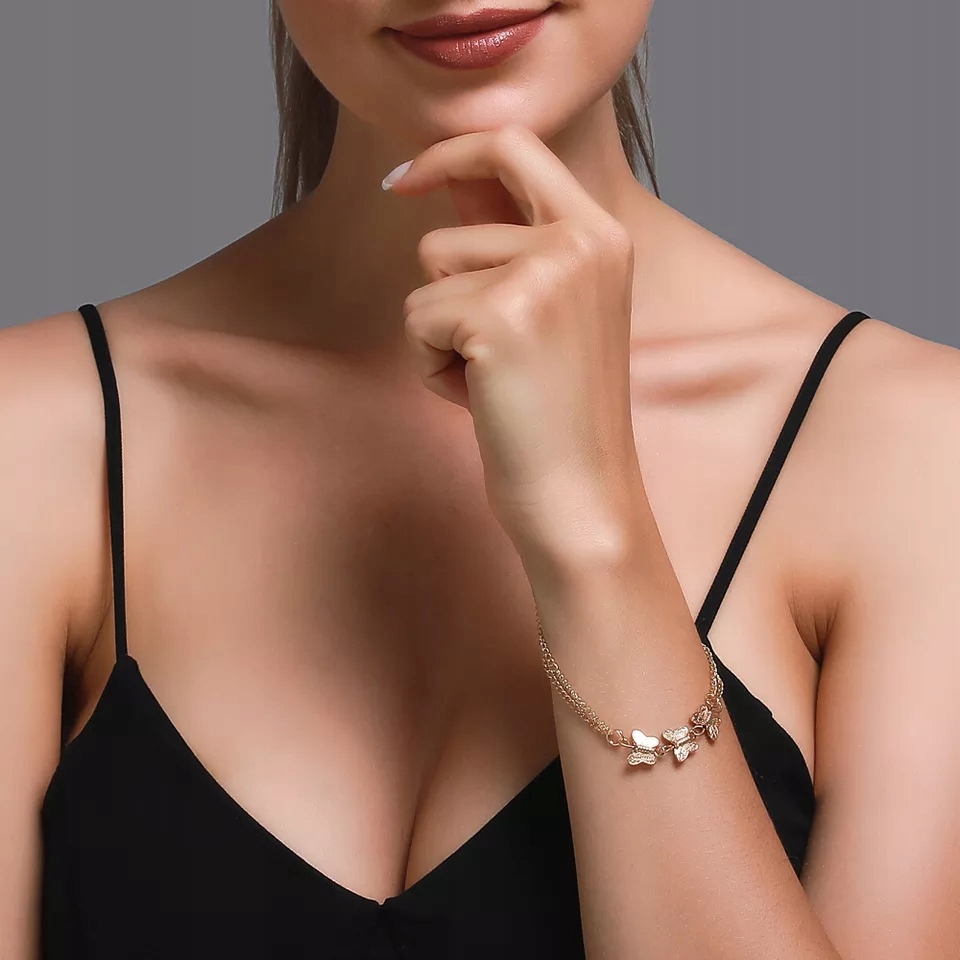 Bransoletka Motylki 3 srebrne BOHO Delikatne Modne