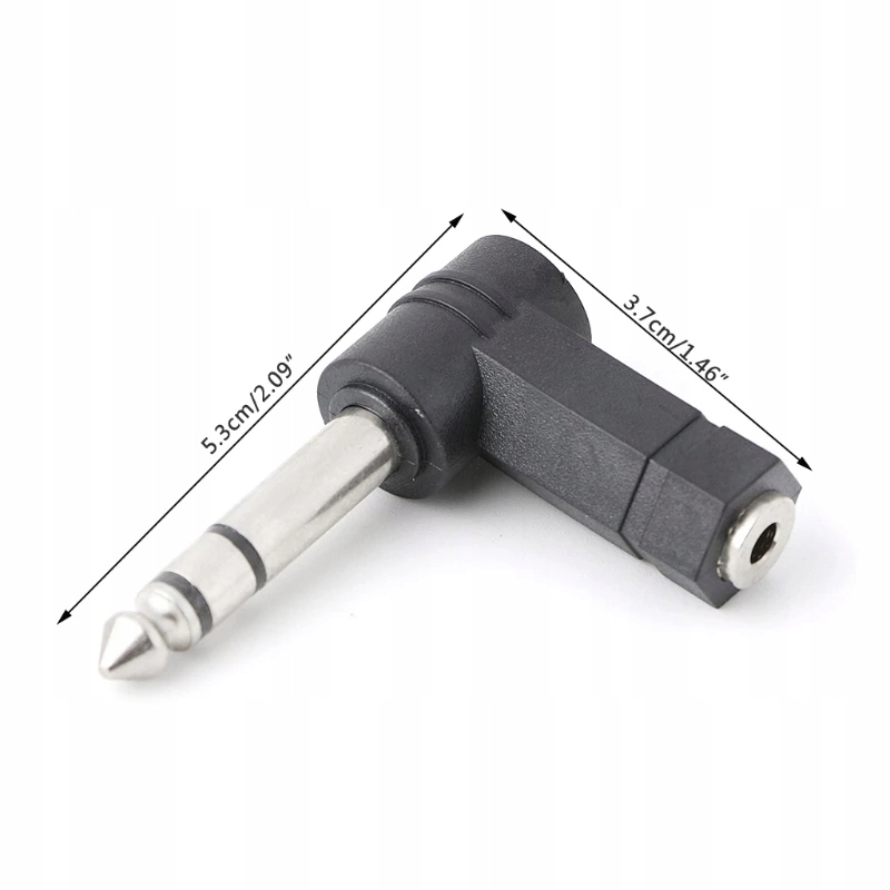 Adapter Kątowy 90 6,35 - 3,5 mm Jack Przejściówka Boczna do HiFi Audio AUX
