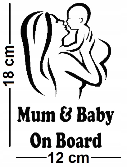 Wlepka Mum & Baby on Board Dziecko w Aucie Hit Mama i Dzieciak w Pojeździe