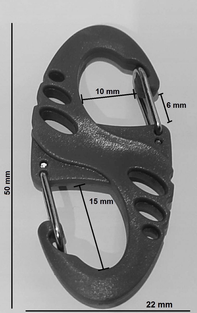 Mini karabińczyk klamra haczyk do kluczy plecak pasek taktyczny plastikowy