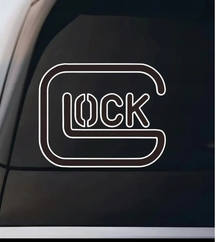 Naklejka Czarna GLOCK na Samochód Auto Motor do Tuning Ozdoba Strzelectwo