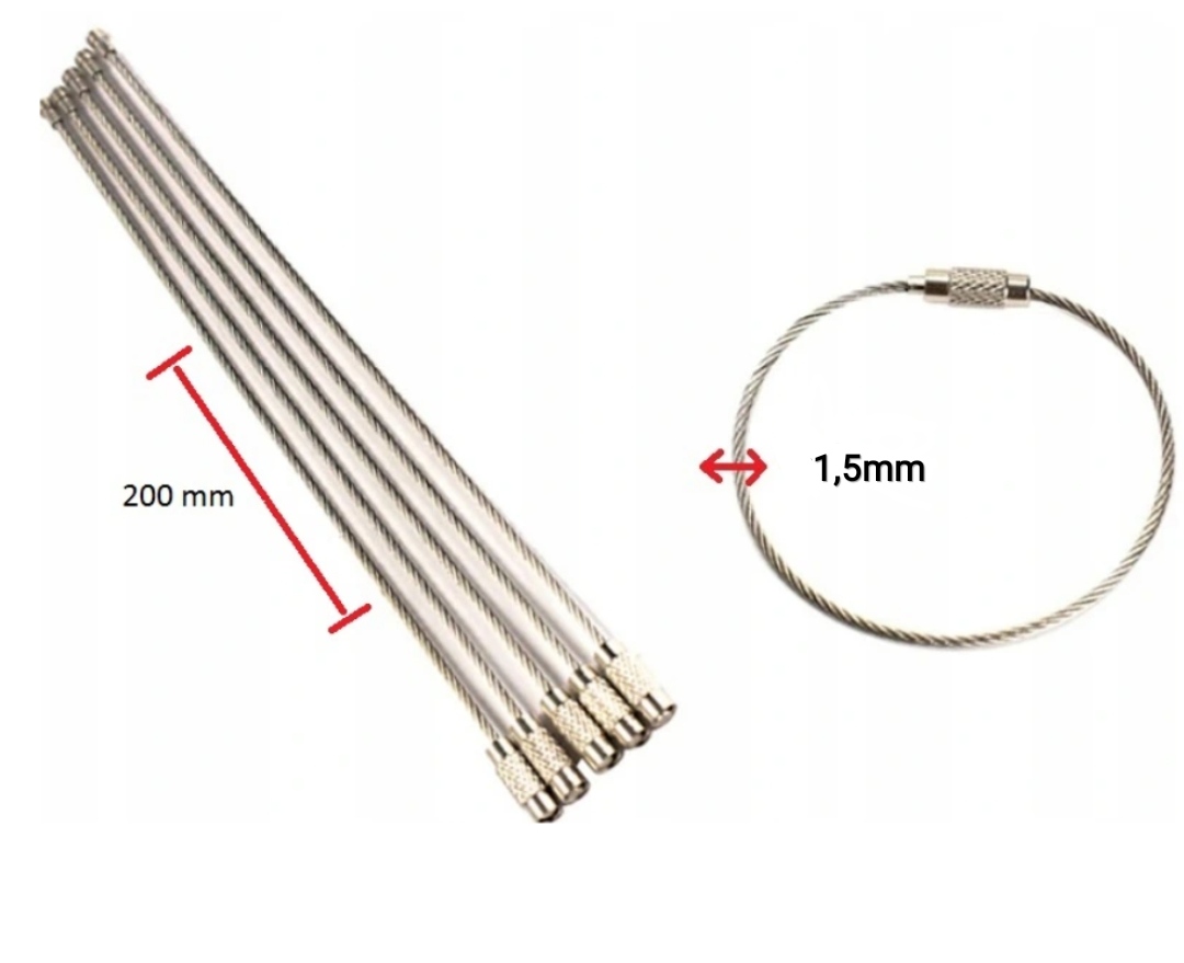 Breloczek pętla kółeczko skręcane długość 20cm HIT Do samochodu do kluczy