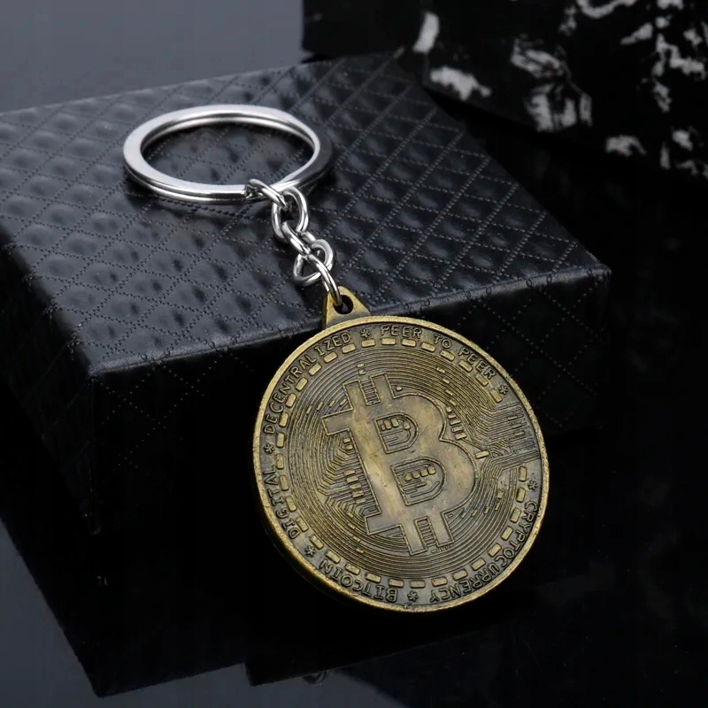 1 2409 Breloczek Moneta Bitcoin Krypto Waluta Brąz Blockchain Mining