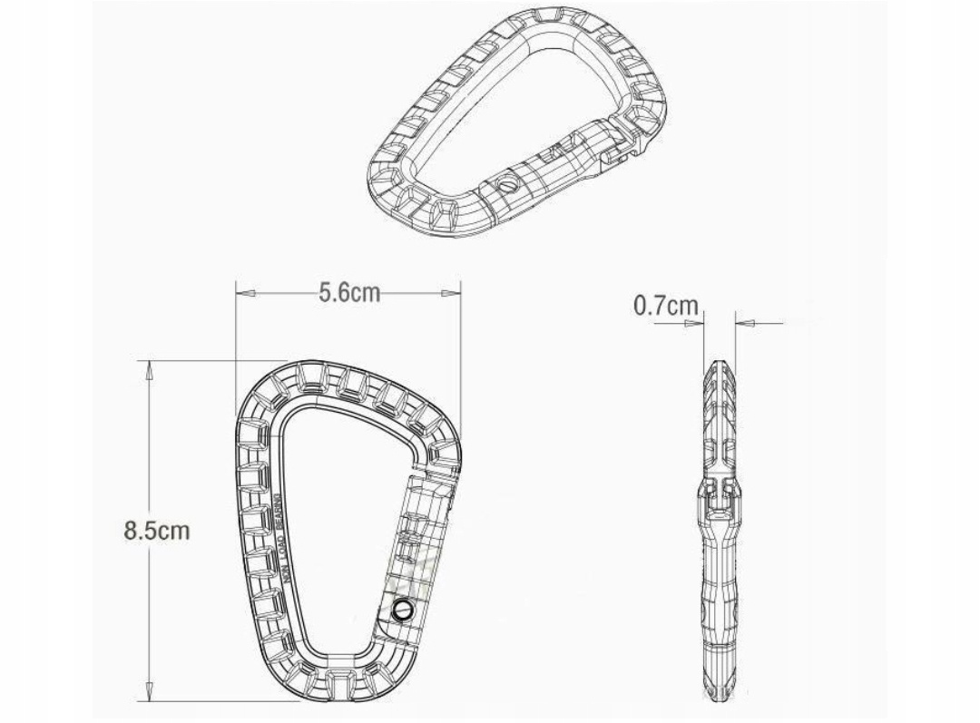 Karabińczyk ABS duży mocny D-Ring EDC survival HIT