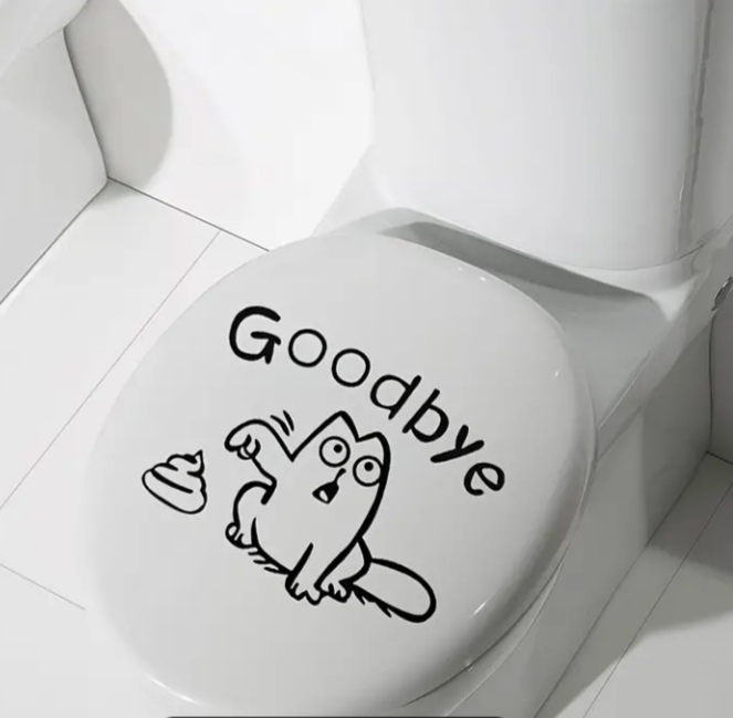 Naklejka Wlepka na Toalete Kibel WC Zarcik Pożegnanie z Klockiem Shit Papa