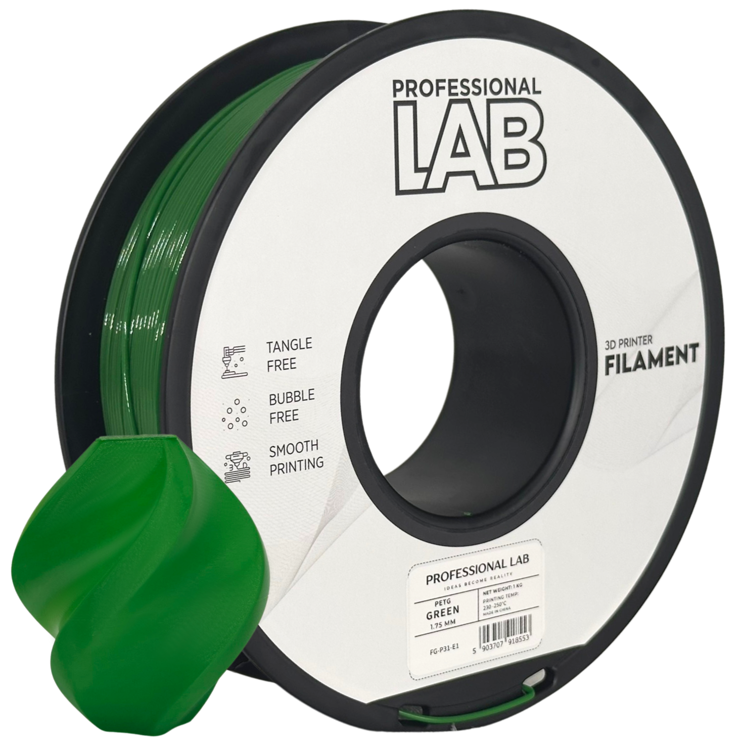 Filament Prof. Lab PET-G 1.75mm 1kg Zielony | Green
