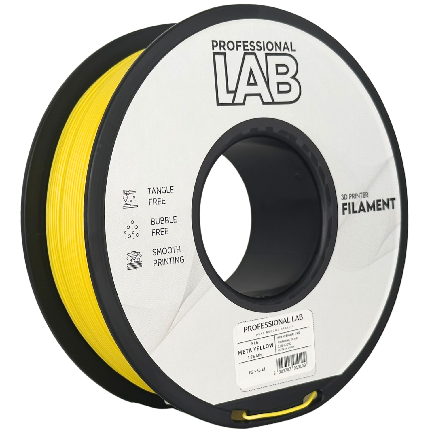 Filament Prof. Lab PLA 1.75mm 1kg Metaliczny Żółty | Metallic Yellow