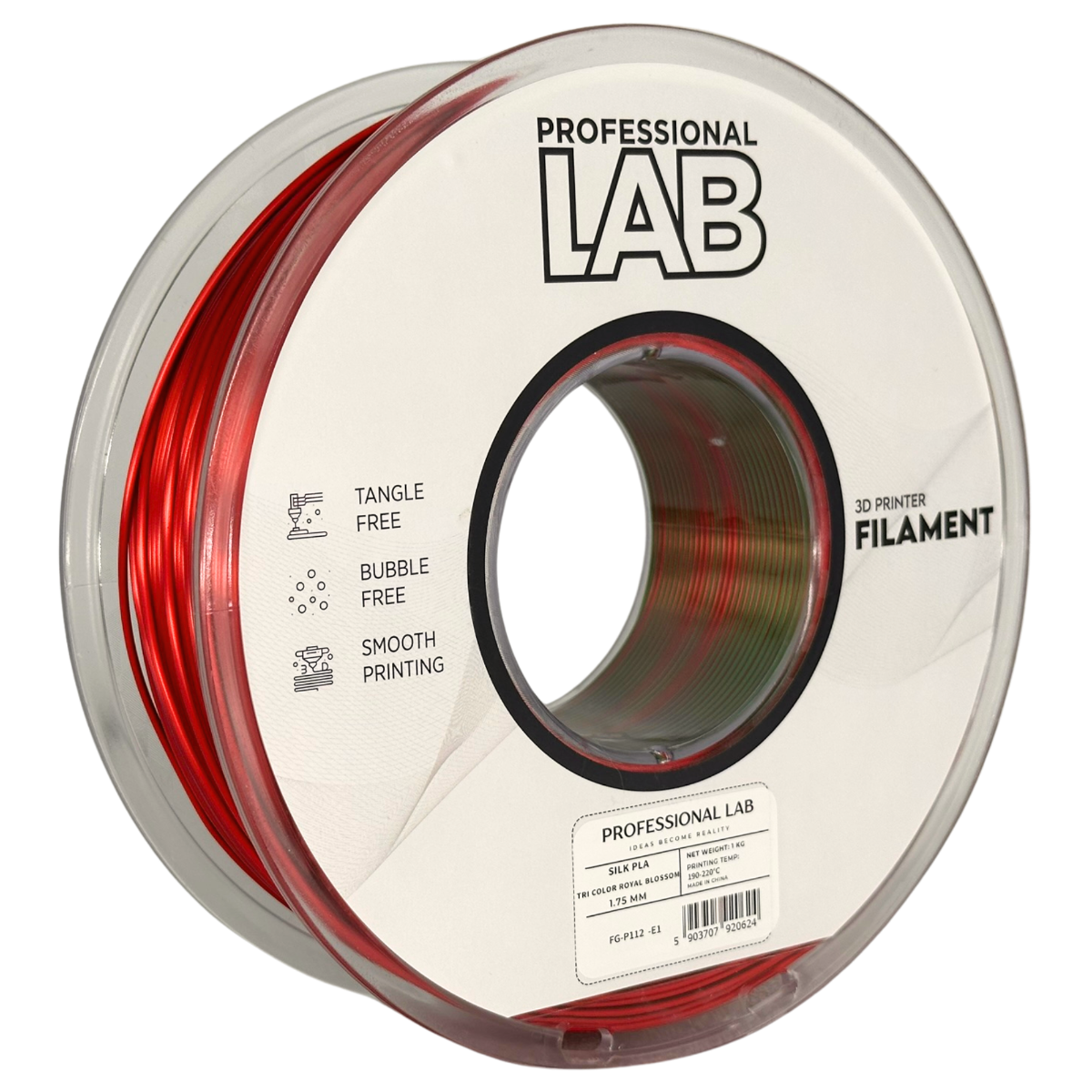 Filament Prof. Lab Silk PLA 1.75mm 1kg Królewski Kwiat | Tri Color Royal Blossom