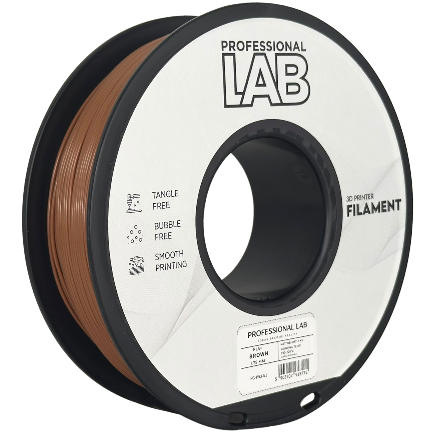 Filament Prof. Lab PLA+ 1.75mm 1kg Brązowy | Brown