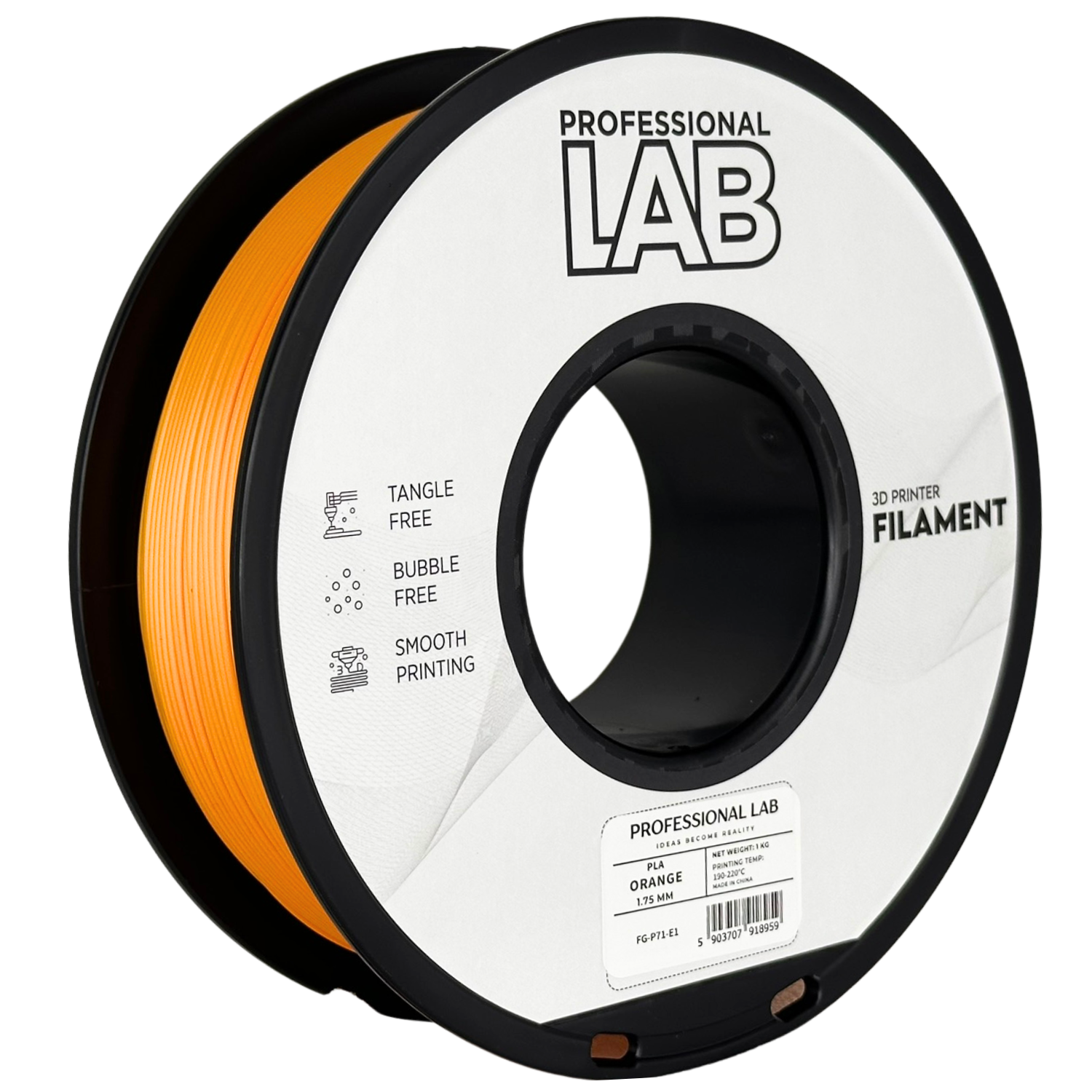 Filament Prof. Lab PLA 1.75mm 1kg Pomarańczowy | Orange