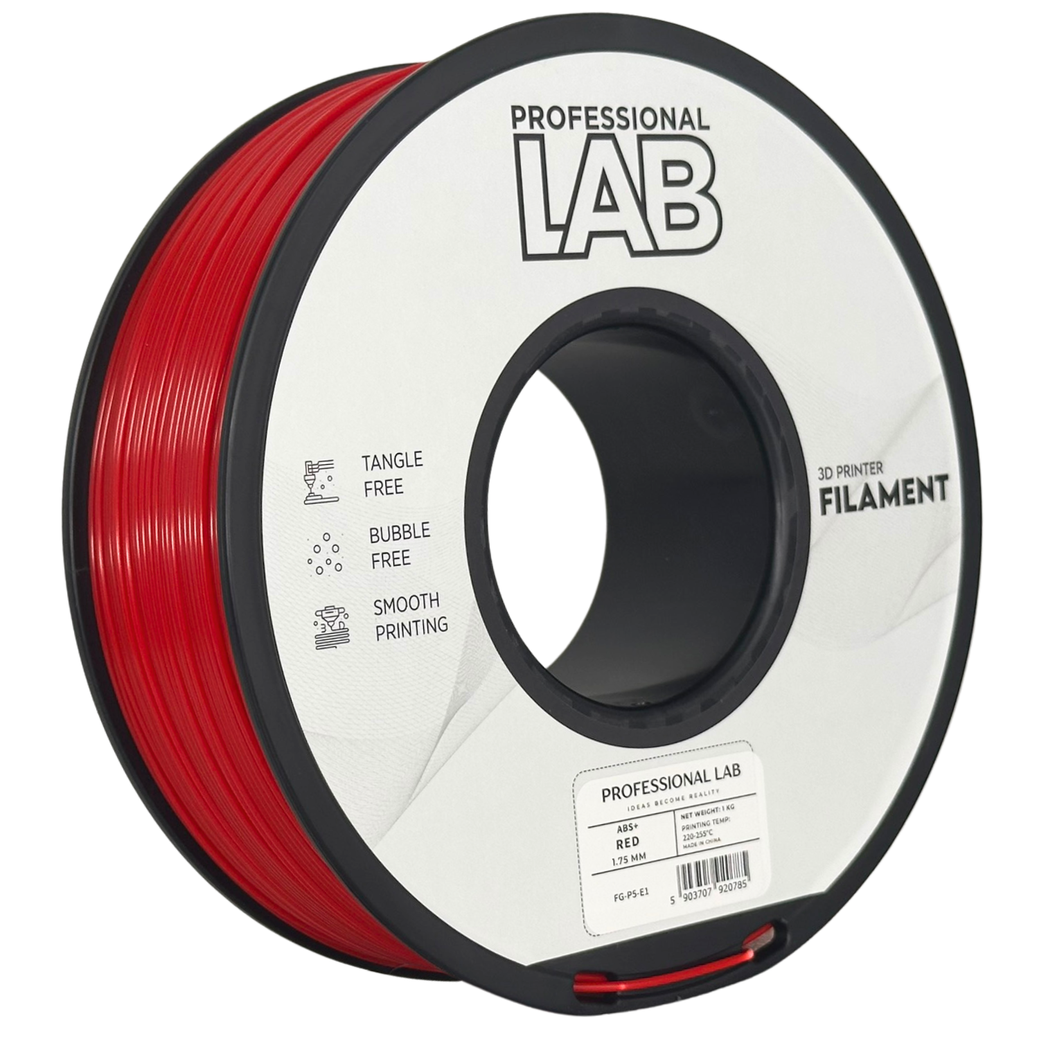 Filament Prof. Lab ABS+ 1.75mm 1kg Czerwony | Red