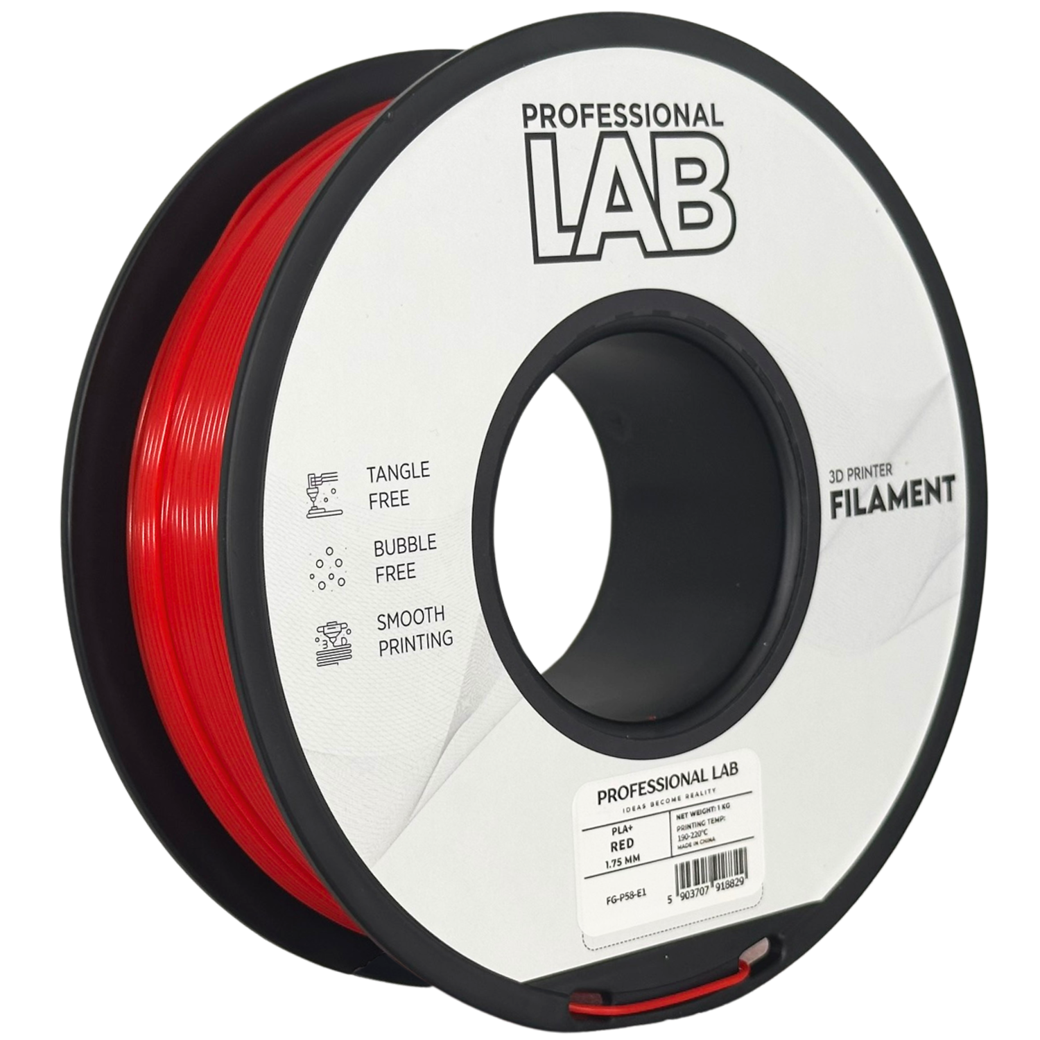 Filament Prof. Lab PLA+ 1.75mm 1kg Czerwony | Red