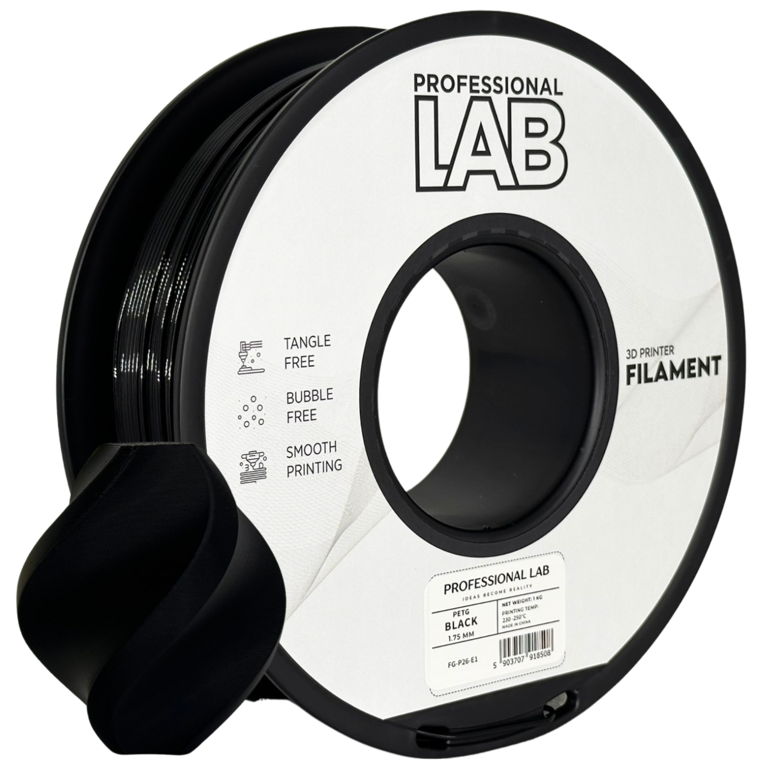 Filament Prof. Lab PET-G 1.75mm 1kg Czarny | Black