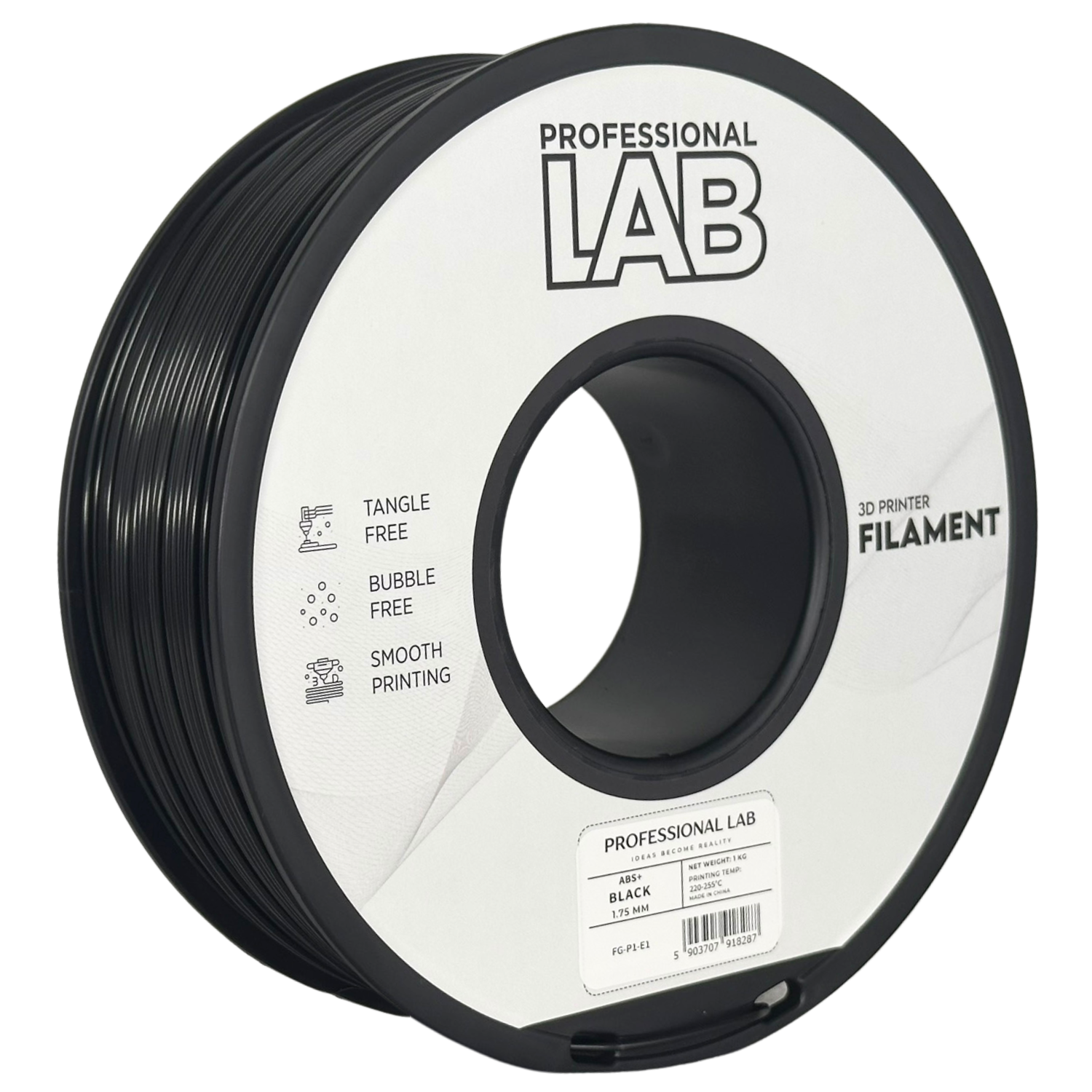 Filament Prof. Lab ABS+ 1.75mm 1kg Czarny | Black