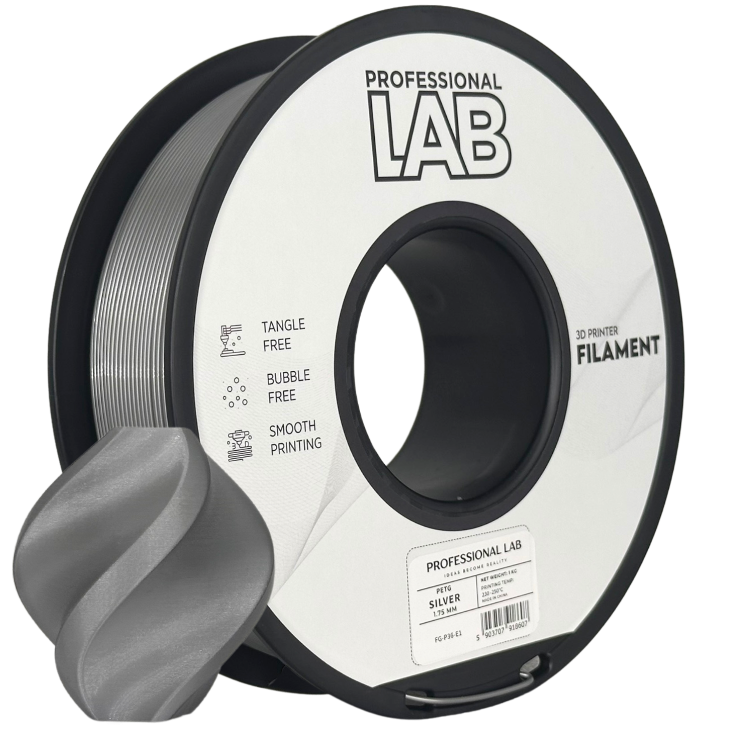 Filament Prof. Lab PET-G 1.75mm 1kg Srebrny | Silver