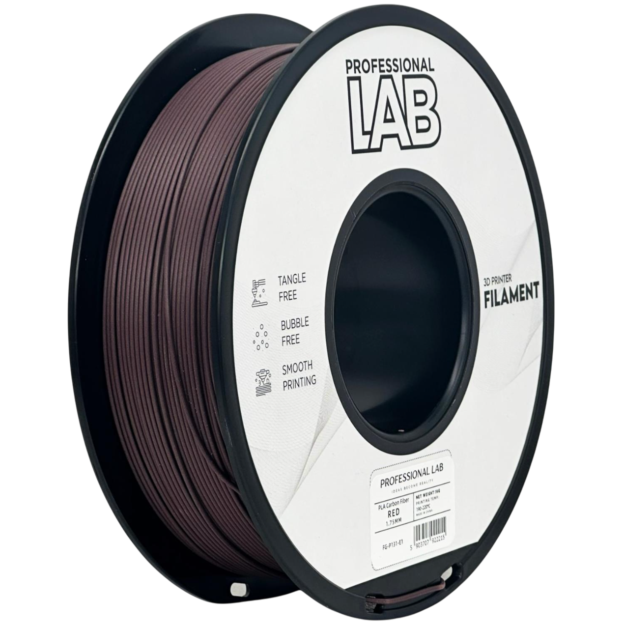Filament Prof. Lab PLA Carbon Włókno Węglowe 1.75mm 1kg Czerwony | Red