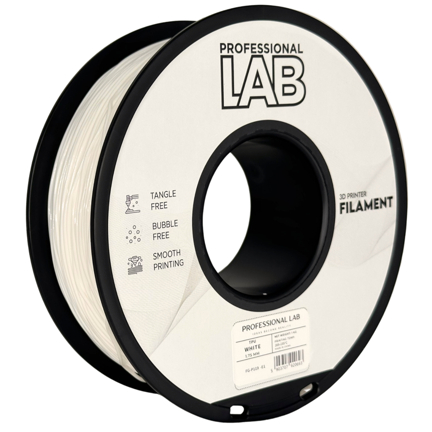 Filament Prof. Lab TPU 1.75mm 1kg Biały | White