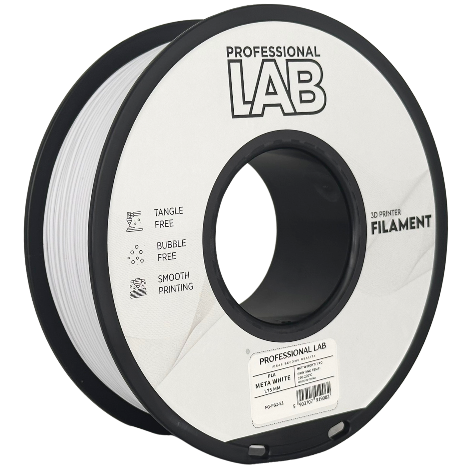 Filament Prof. Lab PLA 1.75mm 1kg Metaliczny Biały | Metallic White