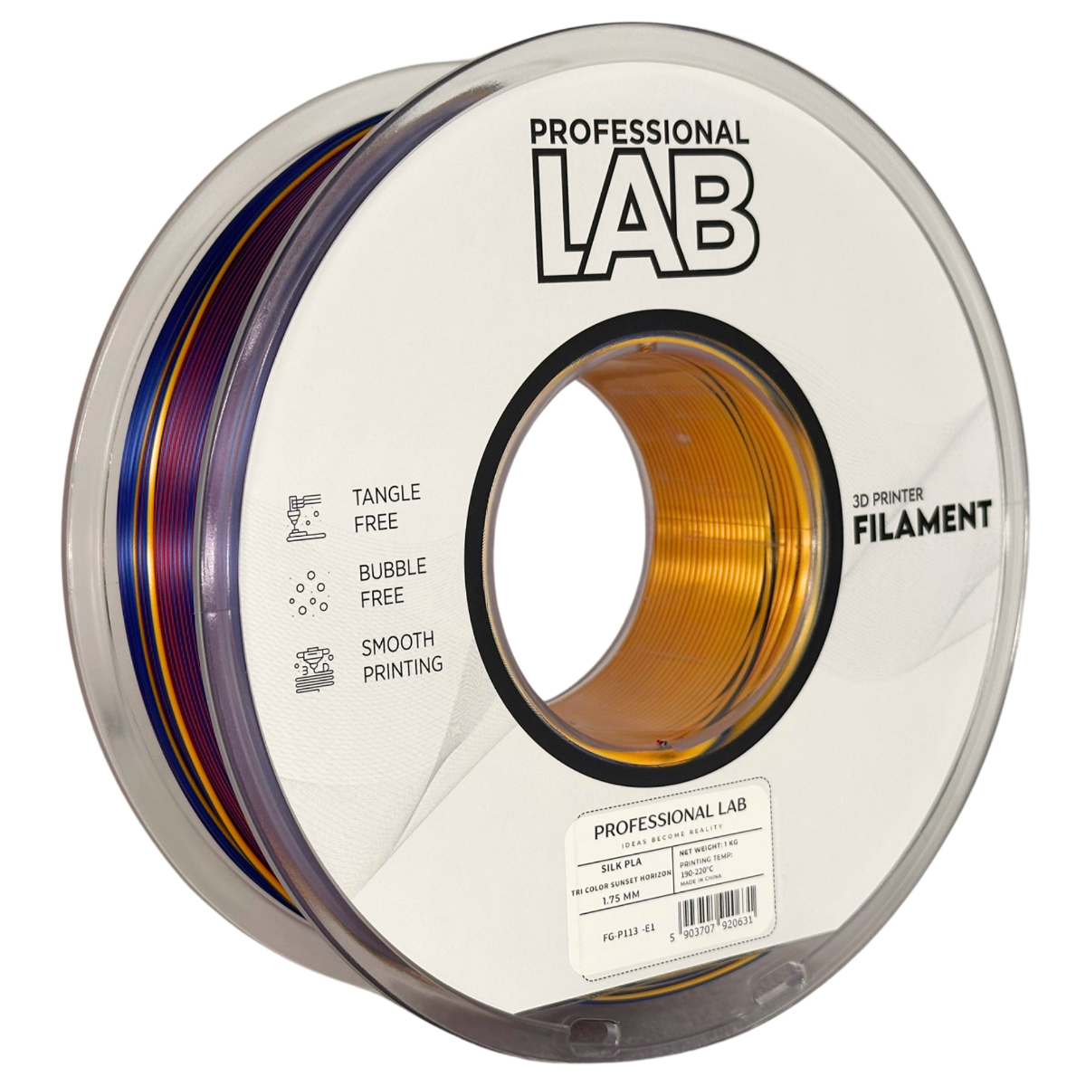 Filament Prof. Lab Silk PLA 1.75mm 1kg Zachód Słońca | Tri Color Sunset Horizon