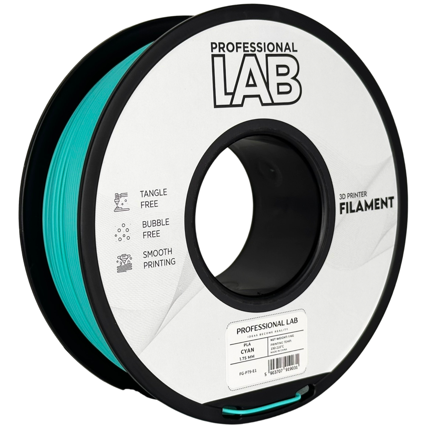 Filament Prof. Lab PLA 1.75mm 1kg Cyjan | Cyan
