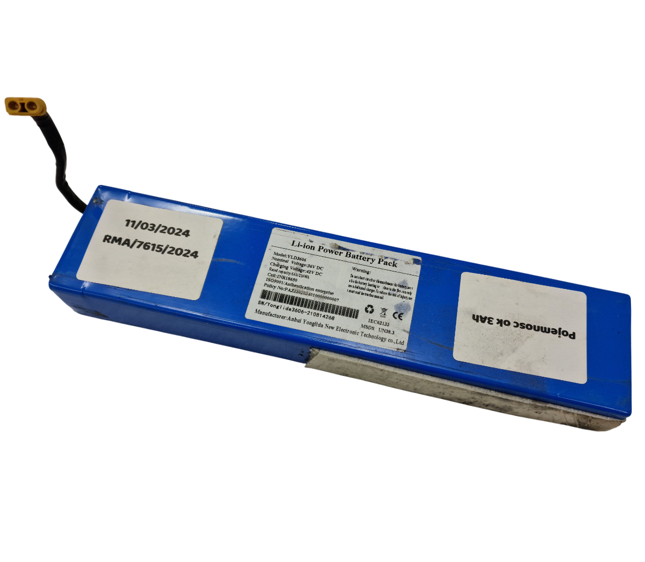 111 Bateria 10S | 36V | pojemność 3Ah z 12Ah |320x75x42 4 111 Bateria 10S | 36V | pojemność 3Ah z 12Ah |320x75x42