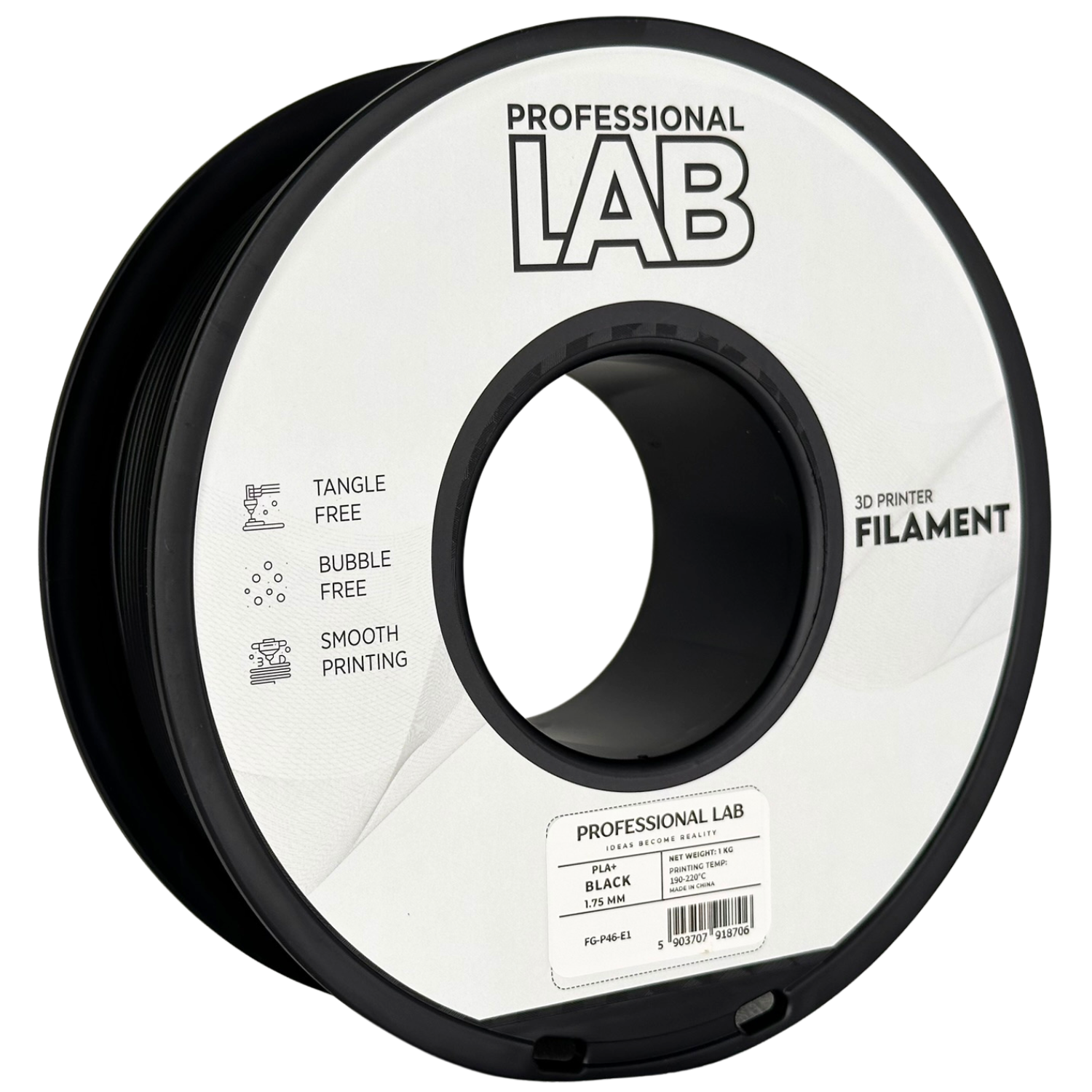 Filament Prof. Lab PLA+ 1.75mm 1kg Czarny | Black