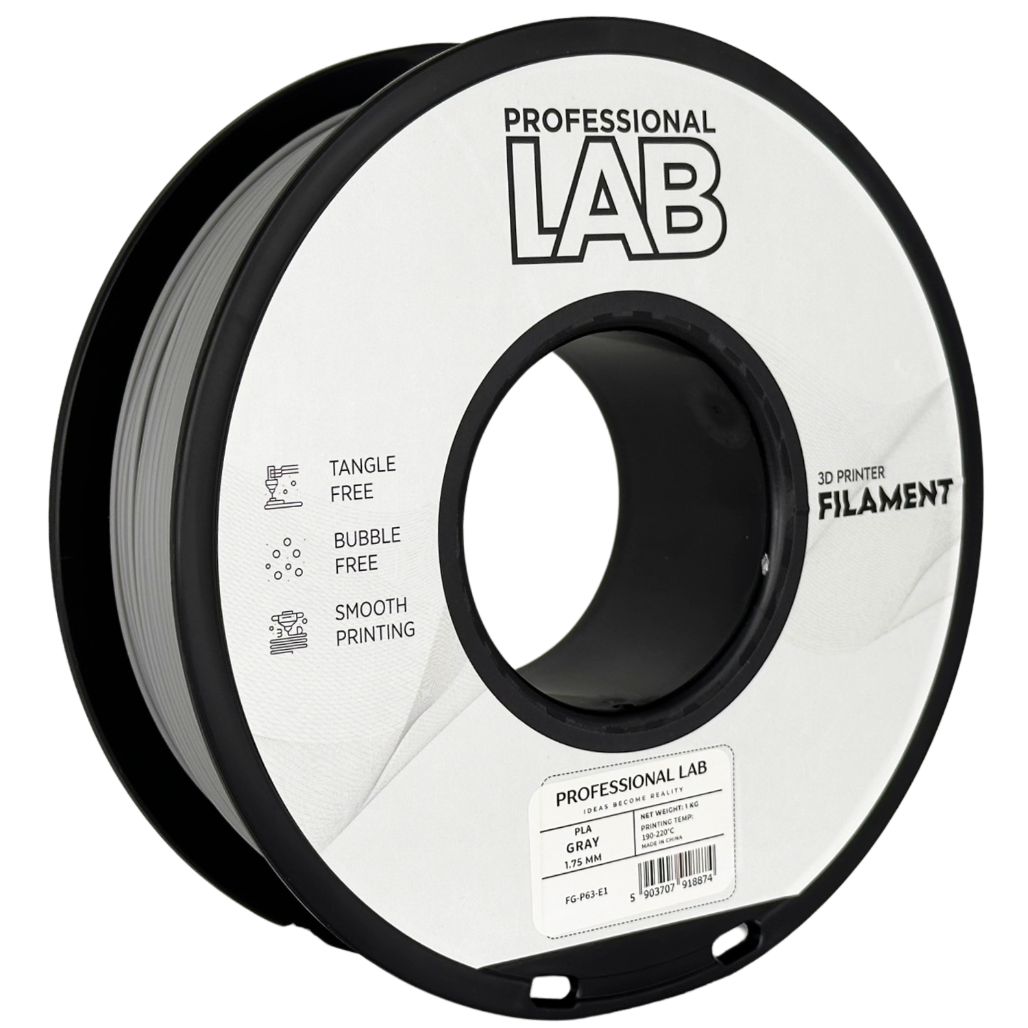 Filament Prof. Lab PLA 1.75mm 1kg Szary | Gray