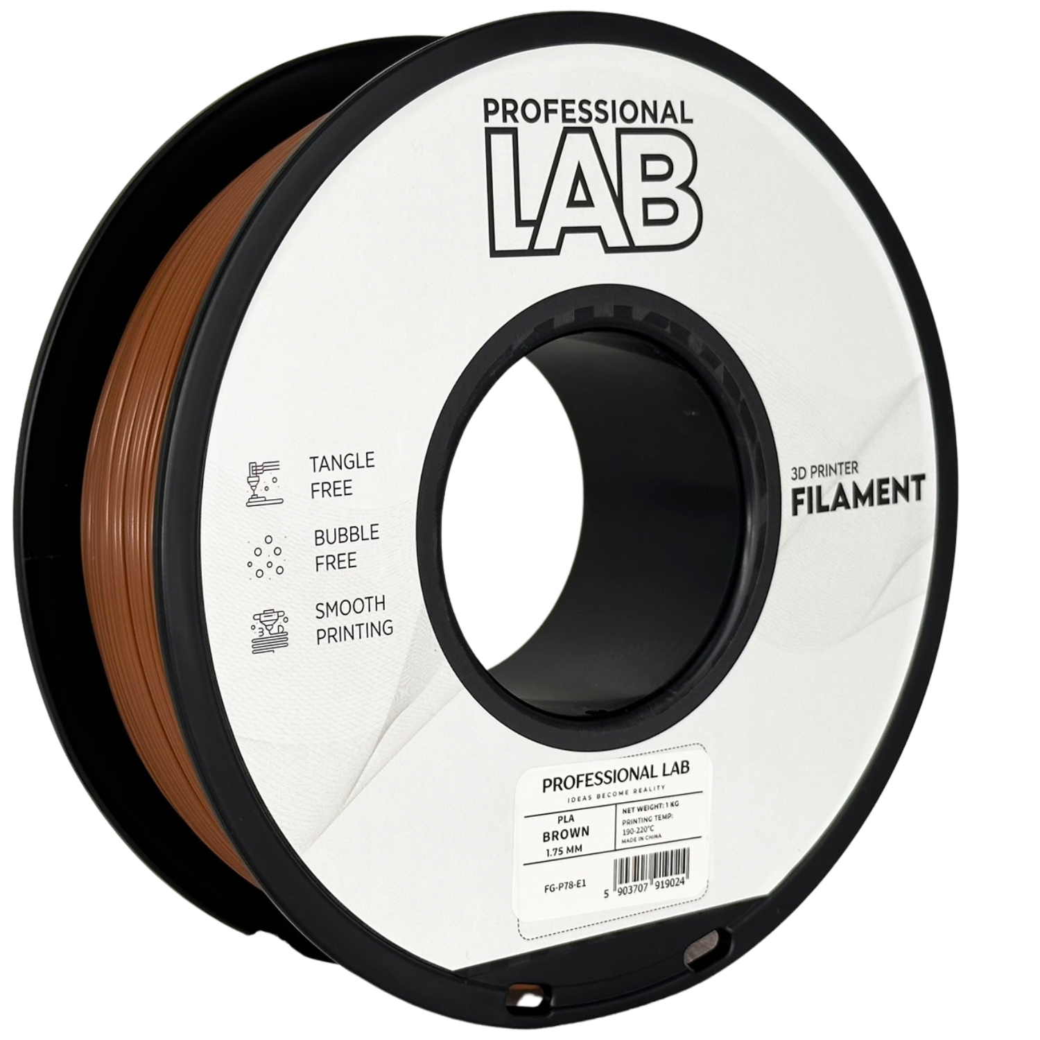 Filament Prof. Lab PLA 1.75mm 1kg Brązowy | Brown
