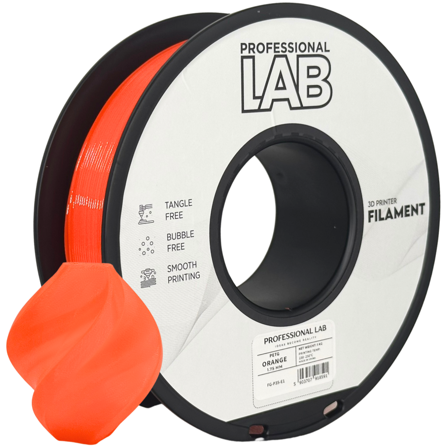 Filament Prof. Lab PET-G 1.75mm 1kg Pomarańczowy | Orange