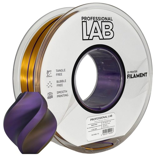 Filament Prof. Lab Silk PLA 1.75mm 1kg Czarny-Złoty-Fioletowy (trójkolorowy) | Tri Color Black Gold Purple