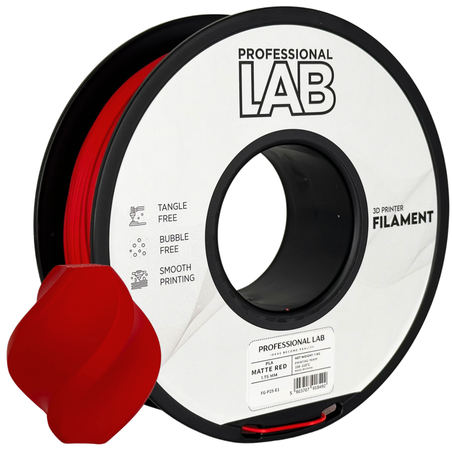 Filament Prof. Lab PLA 1.75mm 1kg Matowy Czerwony | Matte Red
