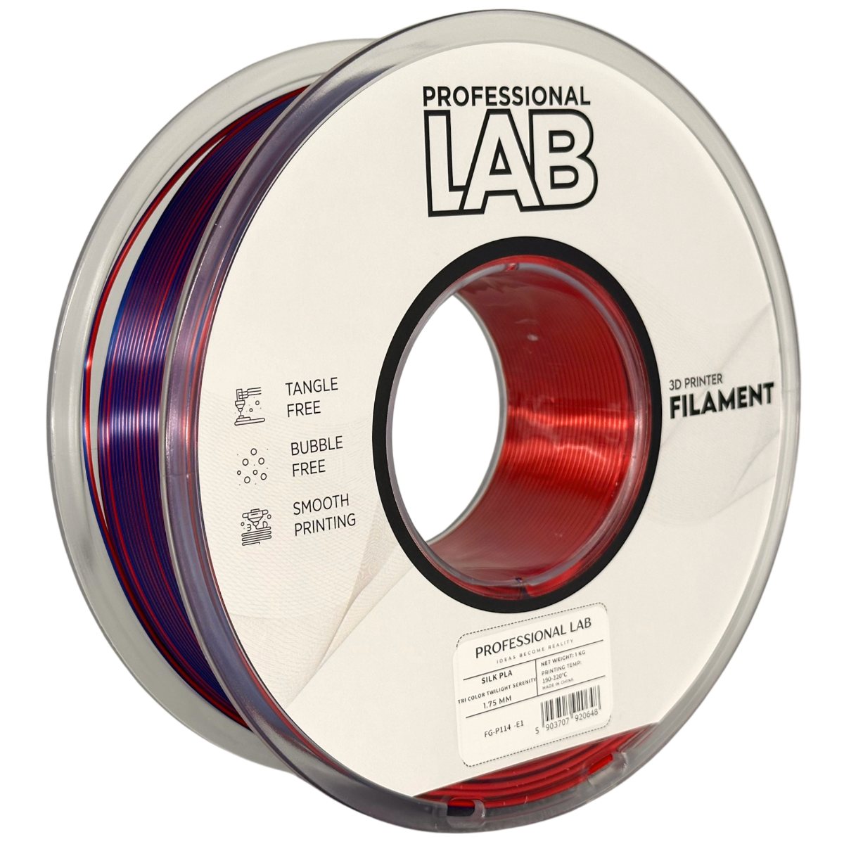 Filament Prof. Lab Silk PLA 1.75mm 1kg Zmierzchowa Cisza | Tri Color Twilight Serenity