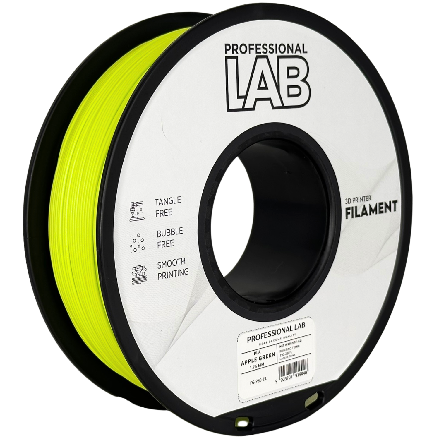 Filament Prof. Lab PLA 1.75mm 1kg Jabłkowy Zielony | Apple Green