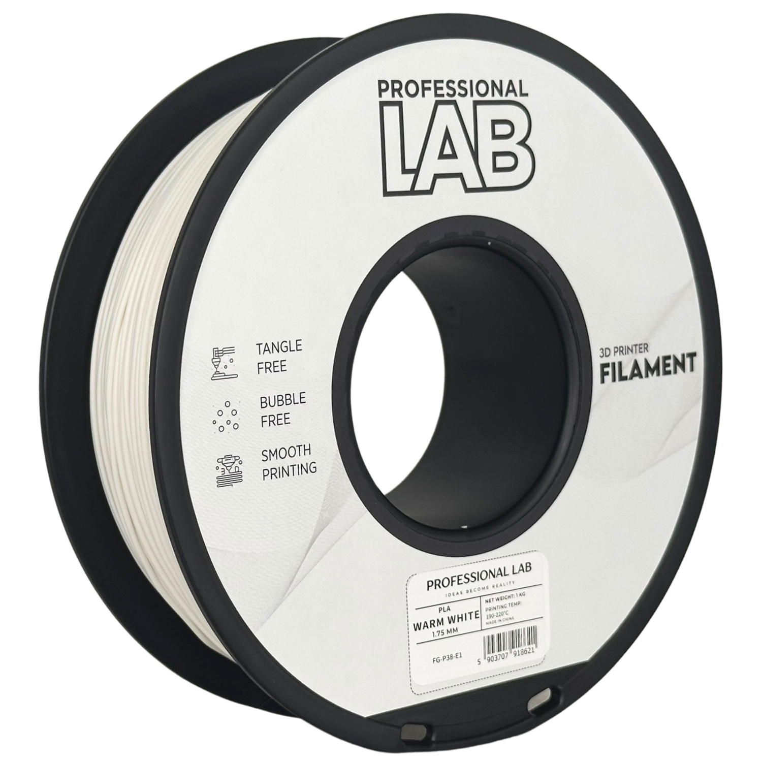 Filament Prof. Lab PLA 1.75mm 1kg Ciepły Biały | Warm White