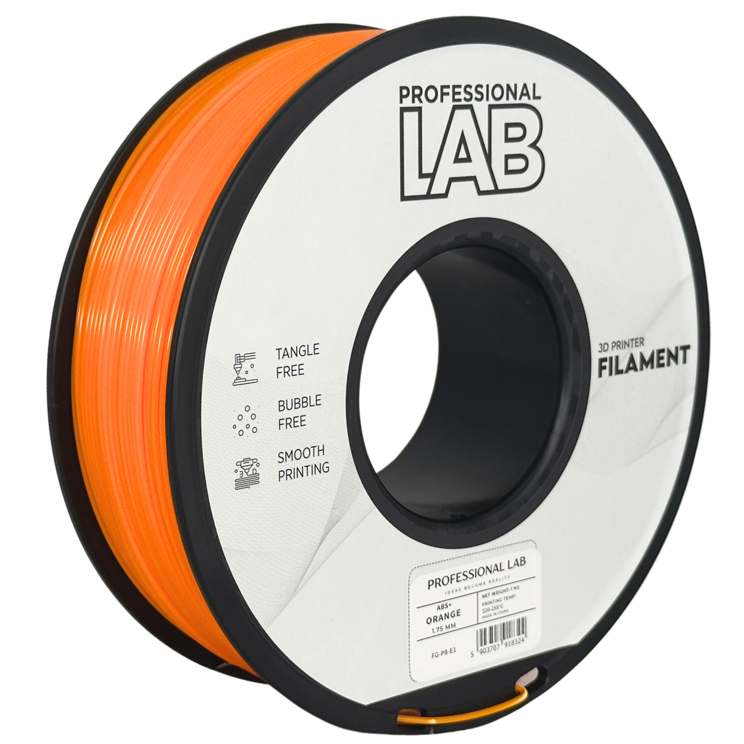 Filament Prof. Lab ABS+ 1.75mm 1kg Pomarańczowy | Orange