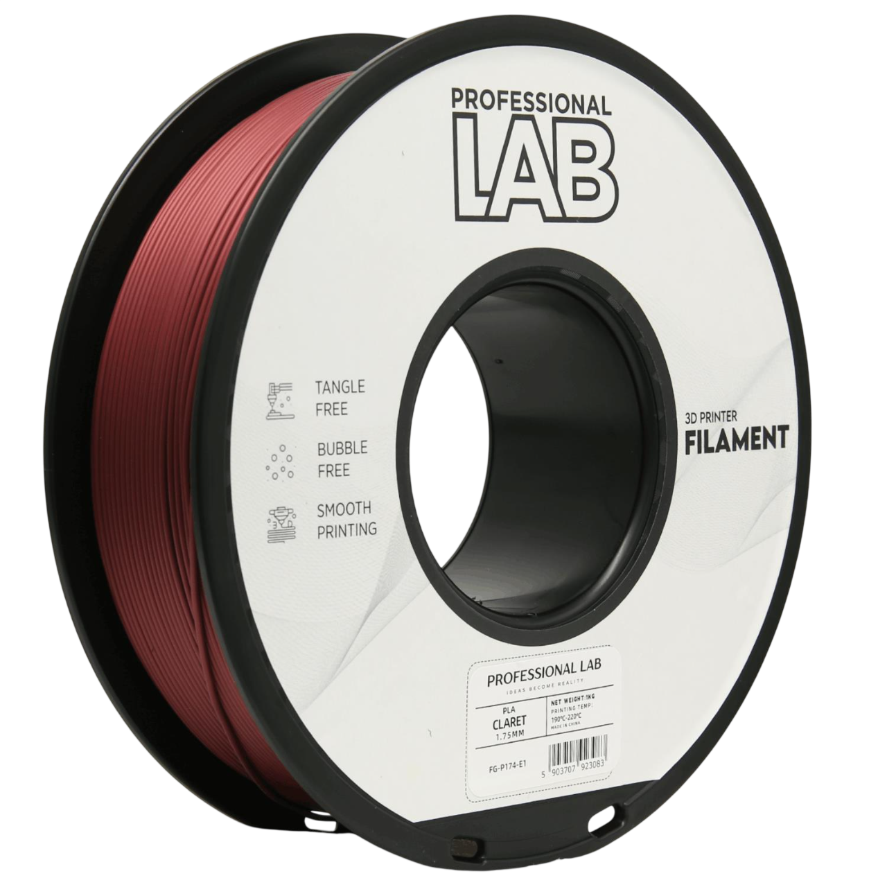 Filament Prof. Lab PLA 1.75mm 1kg Bordowy | Claret